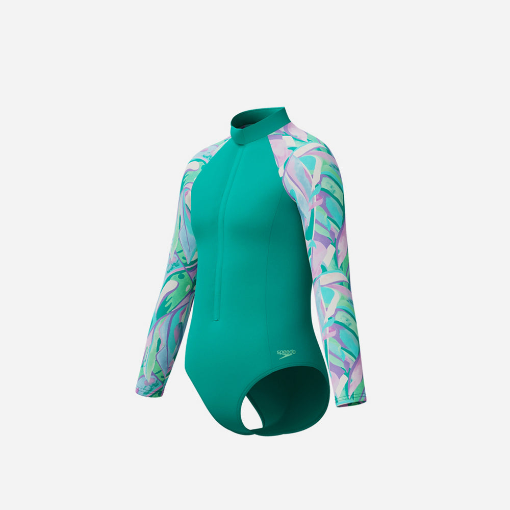 Đồ Bơi Chống Nắng Bé Gái Speedo Long Sleeve - Xanh Mint - Supersports Vietnam