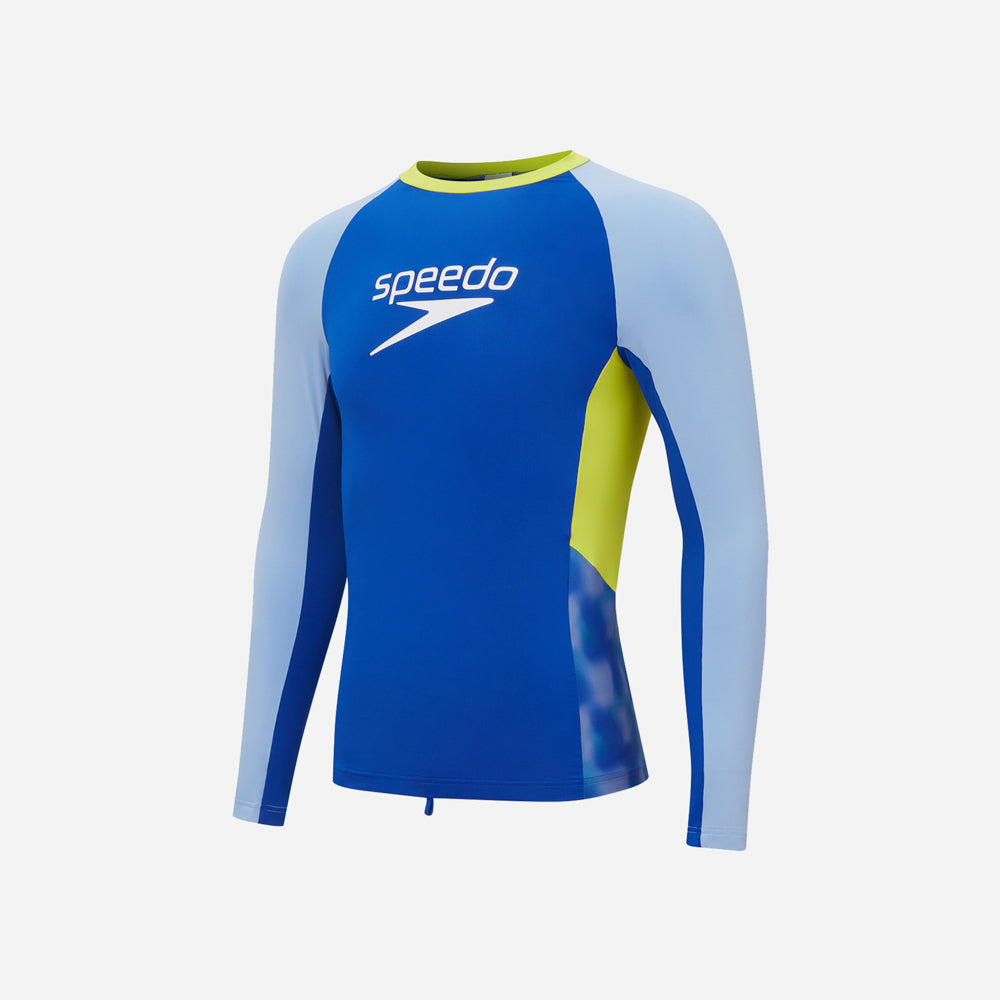 Áo Bơi Chống Nắng Nam Speedo 2.0 Ls Rash Top Blue/Green - Supersports Vietnam