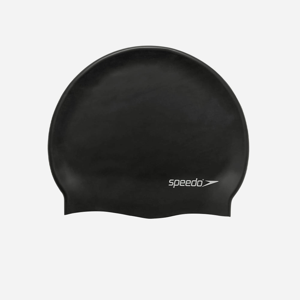 Mũ Bơi Người Lớn Speedo Flat Silicone - Đen - Supersports Vietnam