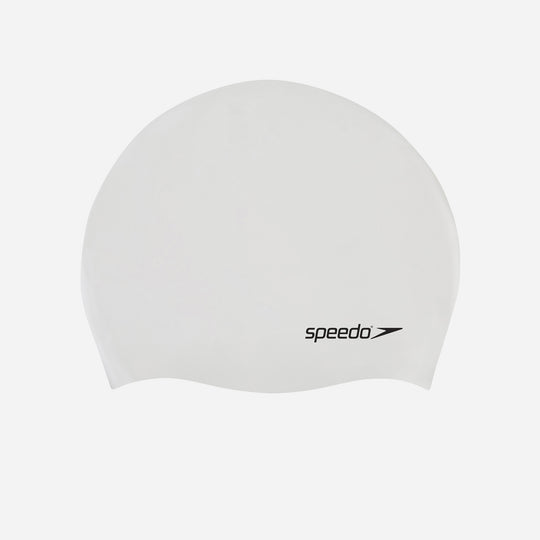 Speedo Plain Flat Silicone Cap - White