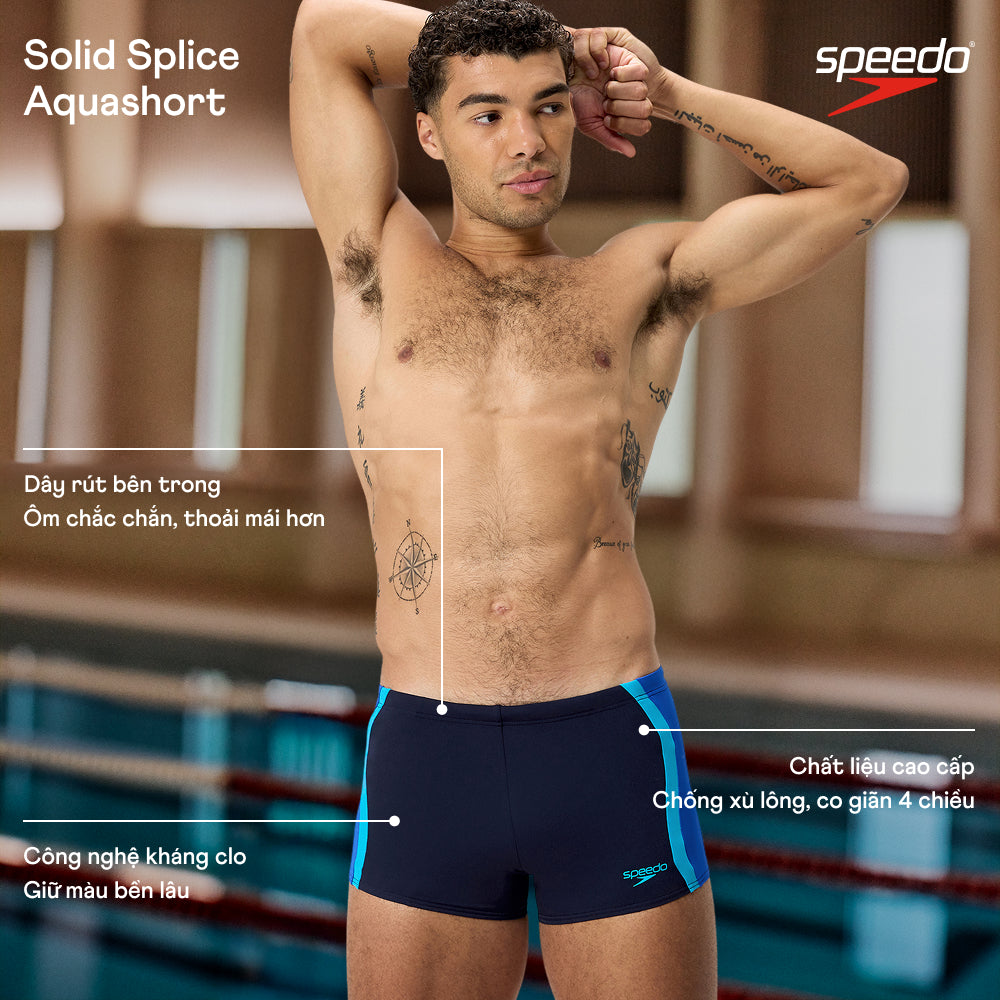 Quần Bơi Nam Speedo Solid Splice - Xanh Navy - Supersports Vietnam