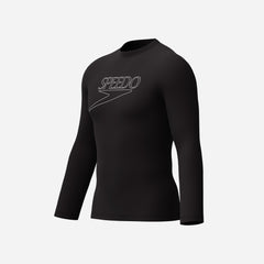 Áo Bơi Chống Nắng Nam Speedo Endurance+ Long Sleeve Logo - Đen - Supersports Vietnam