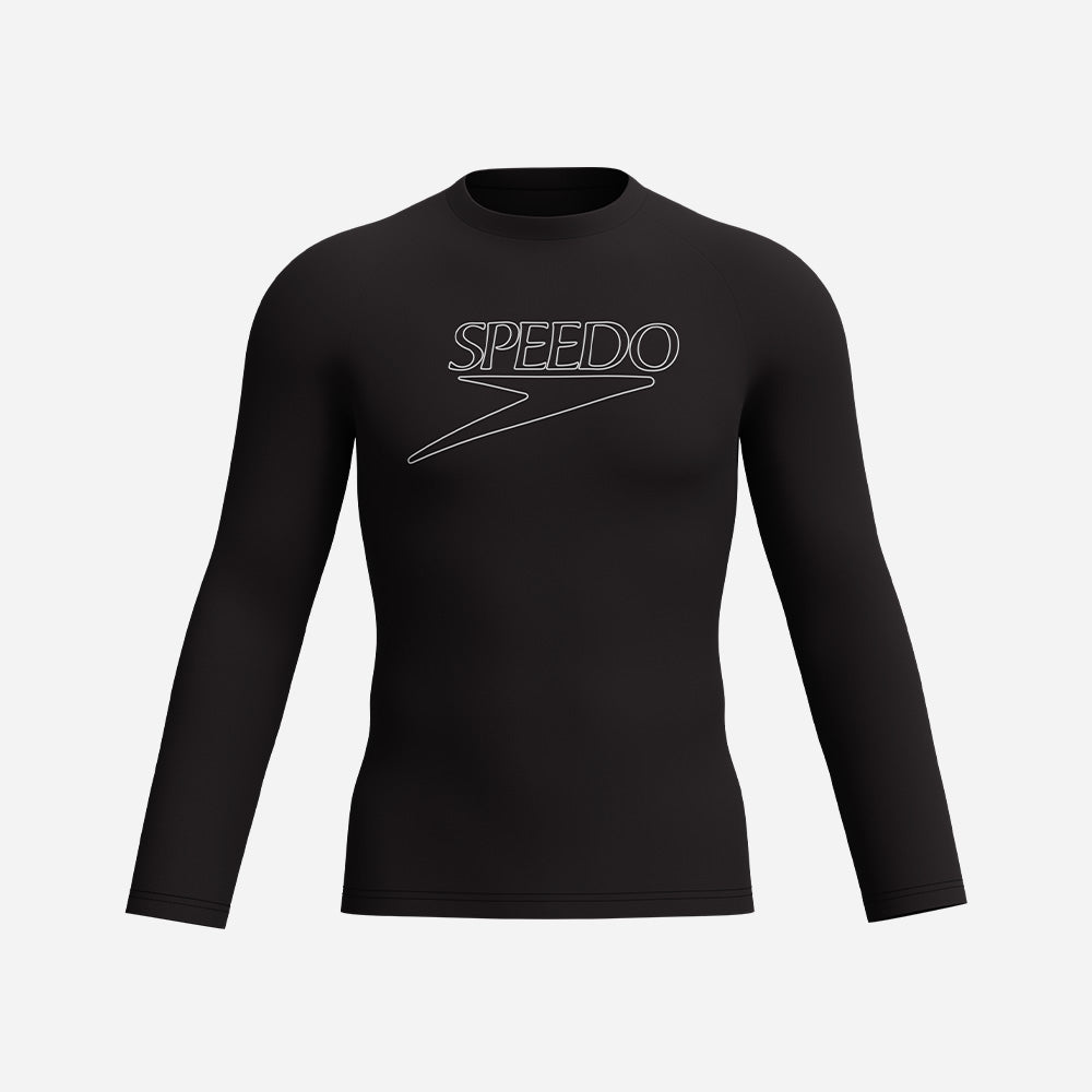 Áo Bơi Chống Nắng Nam Speedo Endurance+ Long Sleeve Logo - Đen - Supersports Vietnam