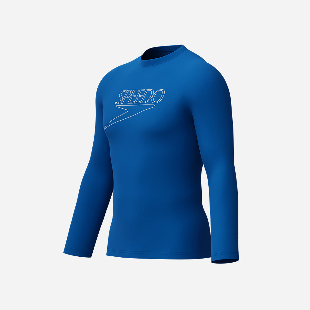 Áo Bơi Chống Nắng Nam Speedo Endurance+ Long Sleeve Logo - Xanh Dương - Supersports Vietnam