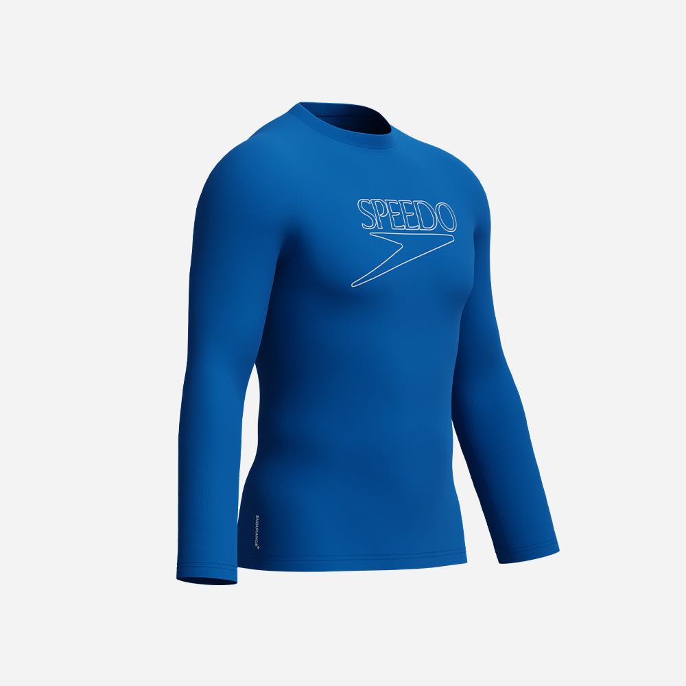 Áo Bơi Chống Nắng Nam Speedo Endurance+ Long Sleeve Logo - Xanh Dương - Supersports Vietnam