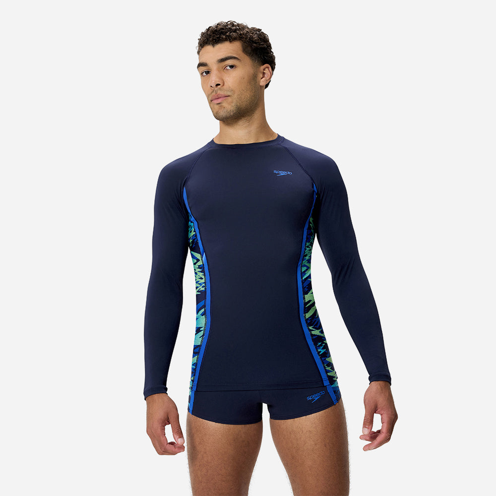 Áo Bơi Chống Nắng Nam Speedo Long Sleeve Hyperboom Splice - Xanh Navy - Supersports Vietnam