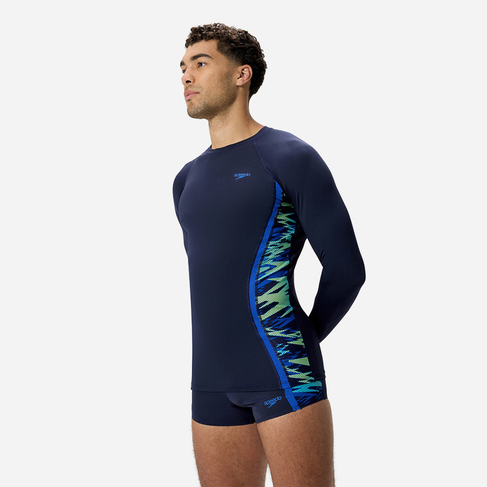 Áo Bơi Chống Nắng Nam Speedo Long Sleeve Hyperboom Splice - Xanh Navy - Supersports Vietnam