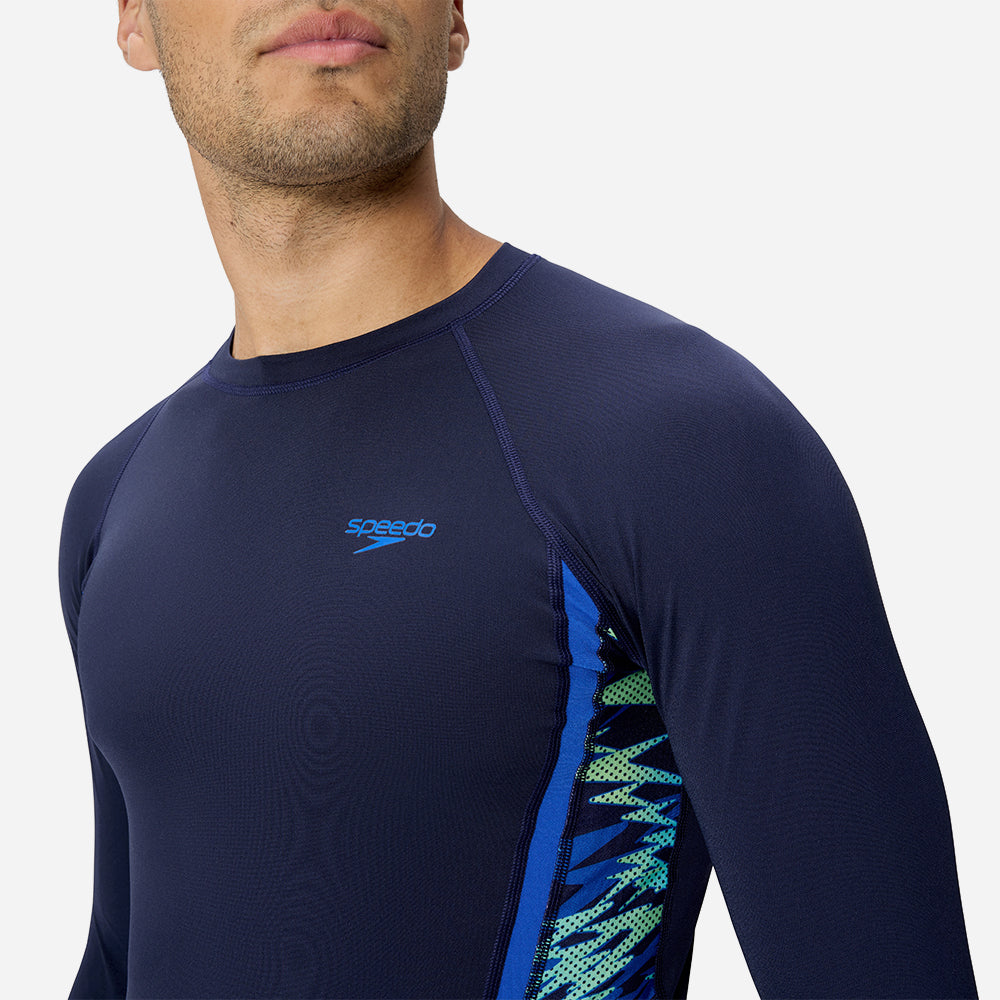 Áo Bơi Chống Nắng Nam Speedo Long Sleeve Hyperboom Splice - Xanh Navy - Supersports Vietnam