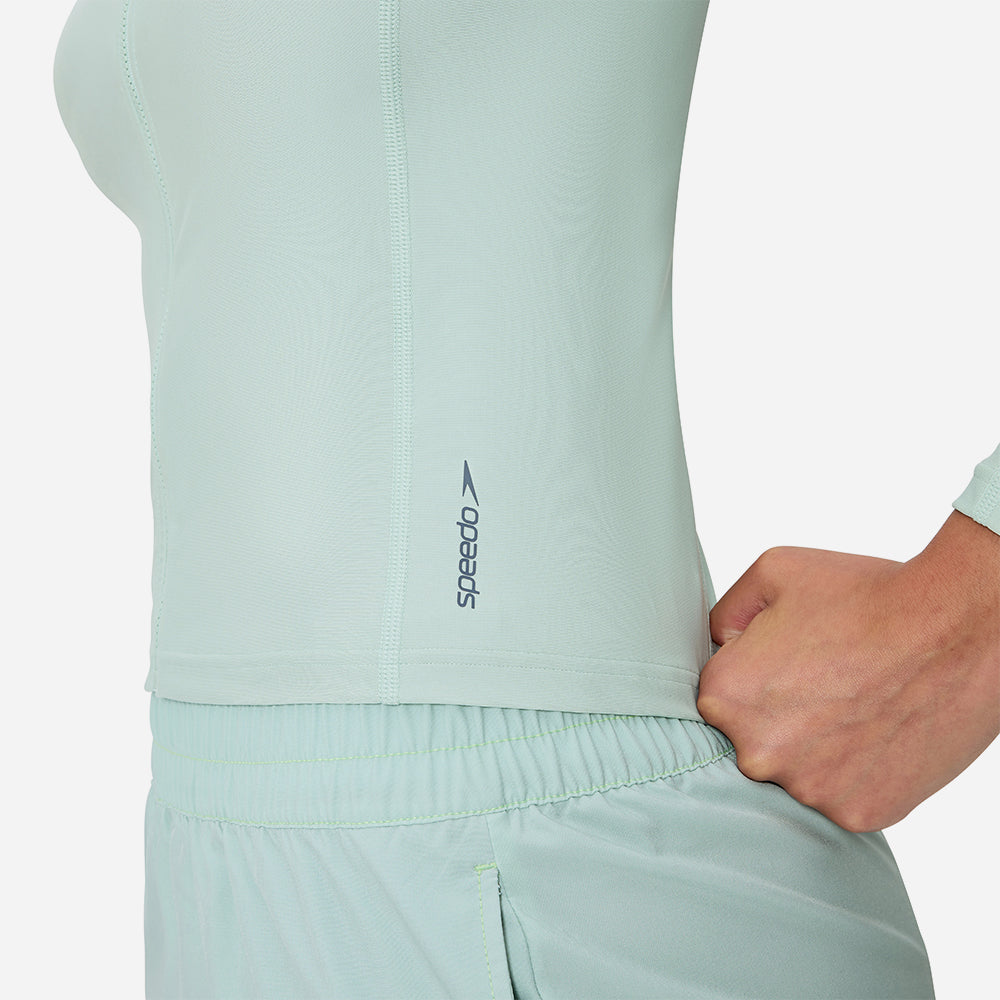 Áo Bơi Chống Nắng Nữ Speedo Long Sleeve Solid Zip - Xanh Mint - Supersports Vietnam