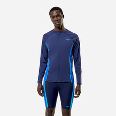 Men's Speedo Hyperboom Splice Zip Uv Rash Guard - Blue