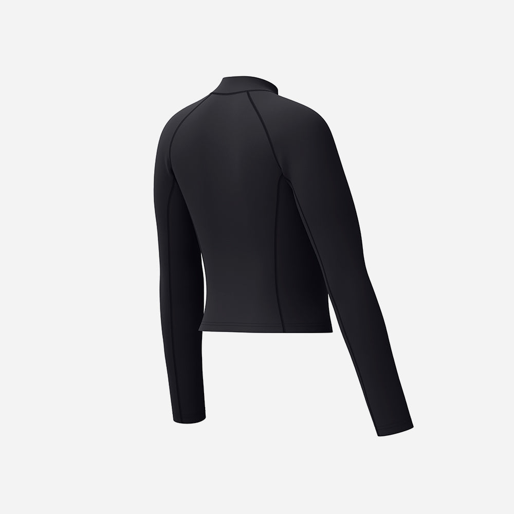 Áo Bơi Chống Nắng Nữ Speedo Long Sleeve Solid Zip (Asia Fit) - Đen - Supersports Vietnam