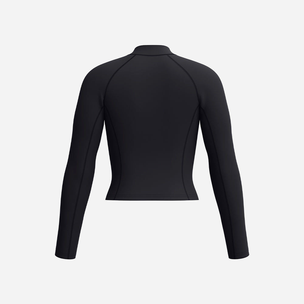 Áo Bơi Chống Nắng Nữ Speedo Long Sleeve Solid Zip (Asia Fit) - Đen - Supersports Vietnam
