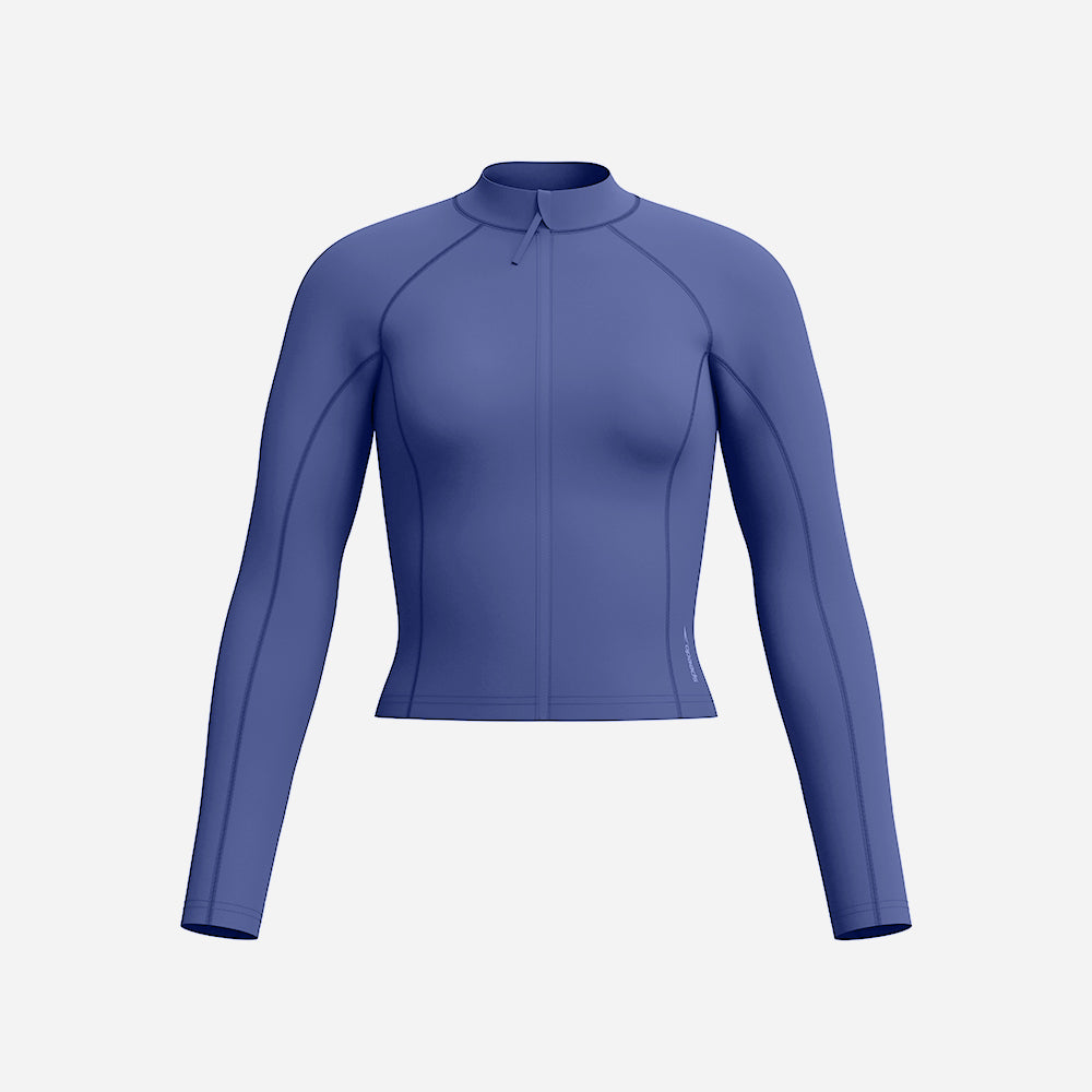 Áo Bơi Chống Nắng Nữ Speedo Long Sleeve Solid Zip (Asia Fit) - Xanh Dương - Supersports Vietnam