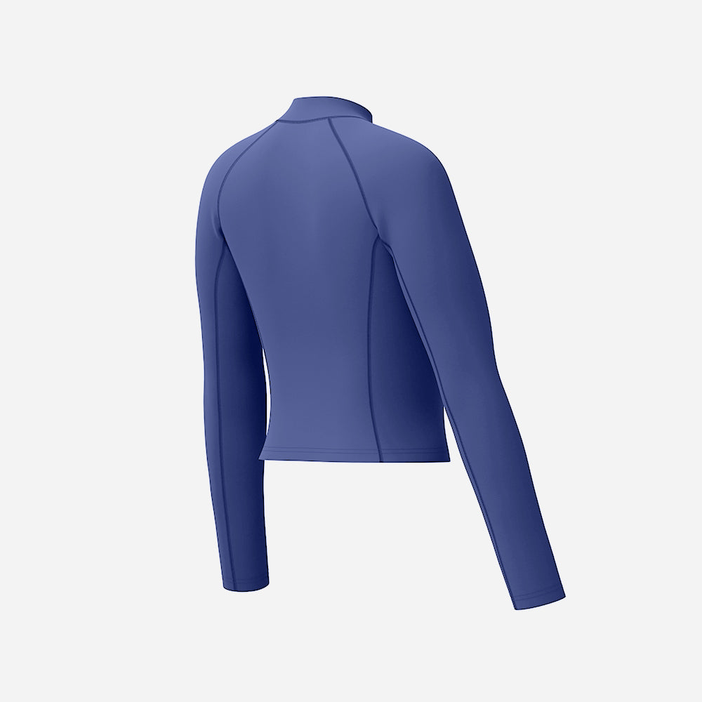 Áo Bơi Chống Nắng Nữ Speedo Long Sleeve Solid Zip (Asia Fit) - Xanh Dương - Supersports Vietnam