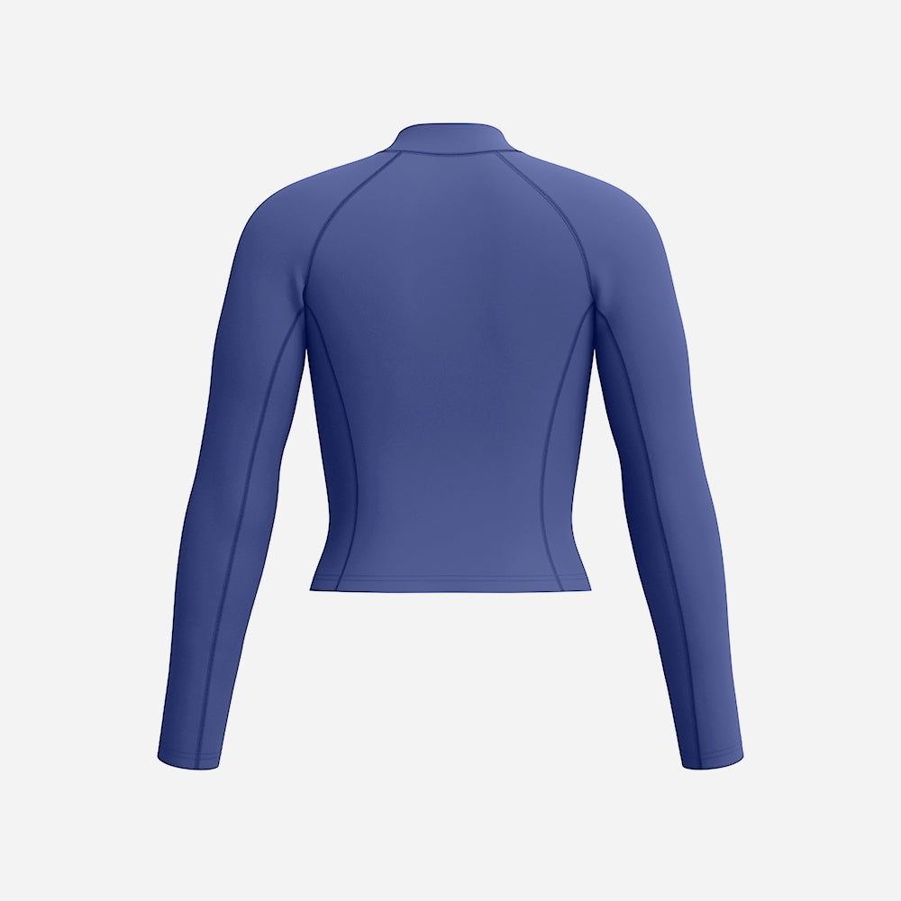 Áo Bơi Chống Nắng Nữ Speedo Long Sleeve Solid Zip (Asia Fit) - Xanh Dương - Supersports Vietnam