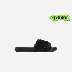 Dép Quai Ngang Bé Gái Skechers Furry Brights - Đen