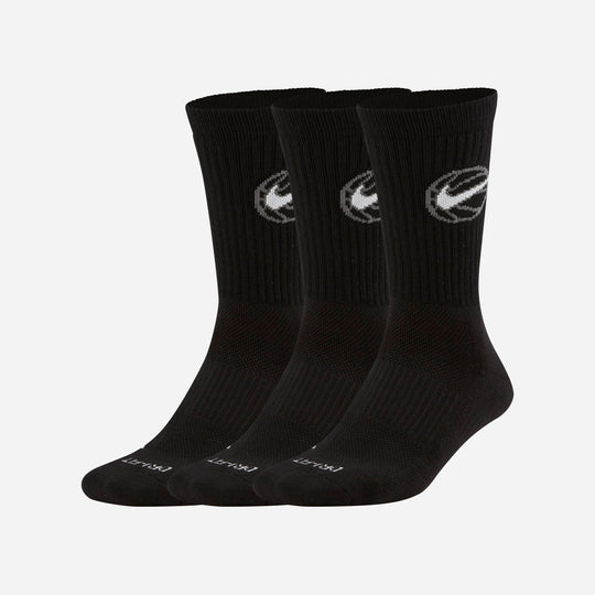 Nike Everyday Crew Basketball (3 Packs) Socks - Black