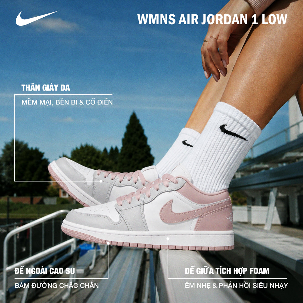 Giày Sneaker Nữ Nike Air Jordan 1 Low - Hồng - Supersports Vietnam