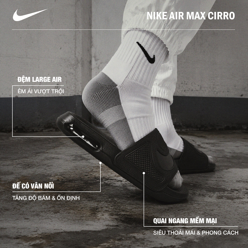 Dép Quai Ngang Nam Nike Air Max Cirro - Đen - Supersports Vietnam