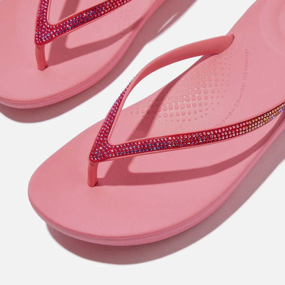 Dép Xỏ Ngón Nữ Fitflop Iqushion Ombre Sparkles - Hồng - Supersports Vietnam