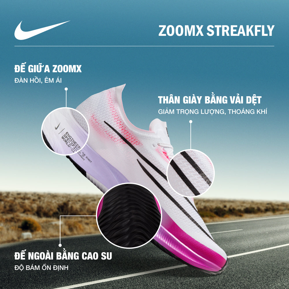 Giày Chạy Bộ Nam Nike Zoomx Streakfly - Trắng - Supersports Vietnam