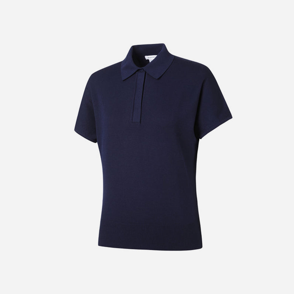 Áo Đánh Golf Nữ Descente Sleeve Knit - Xanh Navy - Supersports Vietnam