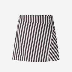 Women's Descente Pinstripe Wrap Skirt - Brown