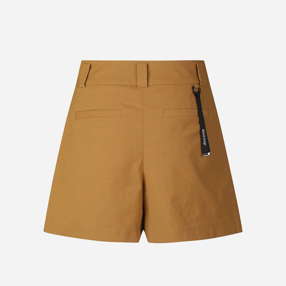 Quần Ngắn Golf Nữ Descente Spirit Hot Summer Woven Linen - Nâu - Supersports Vietnam