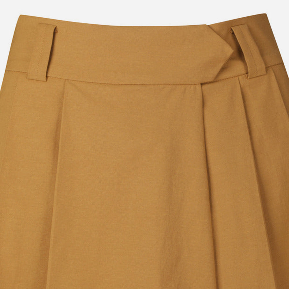 Quần Ngắn Golf Nữ Descente Spirit Hot Summer Woven Linen - Nâu - Supersports Vietnam