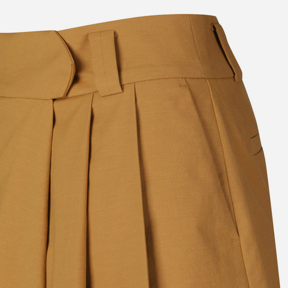 Quần Ngắn Golf Nữ Descente Spirit Hot Summer Woven Linen - Nâu - Supersports Vietnam