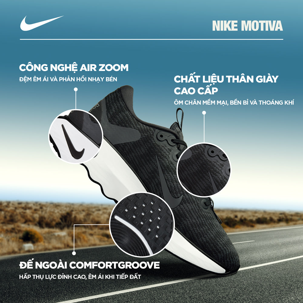 Giày Luyện Tập Nam Nike Motiva - Đen - Supersports Vietnam