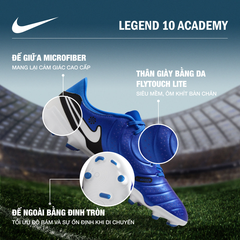 Giày Đá Bóng Dành Cho Sân Cỏ Tự Nhiên Nam Nike Legend 10 Academy - Xanh Dương - Supersports Vietnam