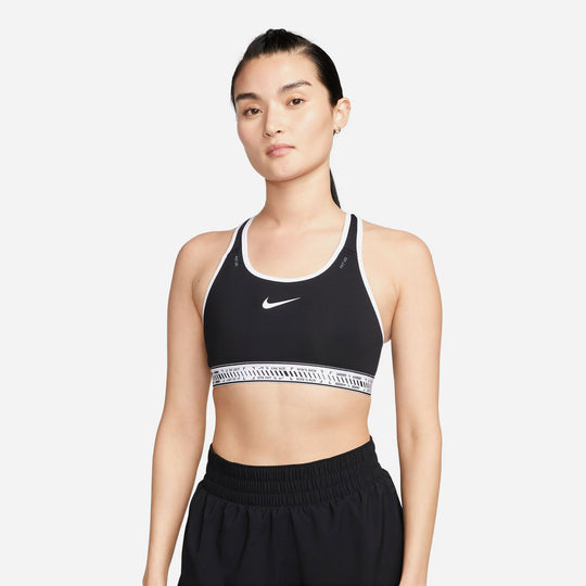 Women's Nike Swoosh On The Run Medium-Support Sport Bra - Black