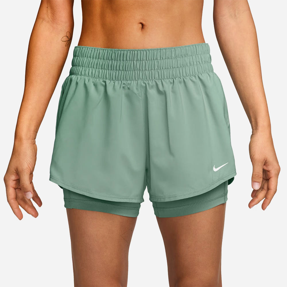 Quần Ngắn Thể Thao Nữ Nike Dri-Fit One Mid-Rise 3 Inch 2-In-1 - Xanh Lá - Supersports Vietnam