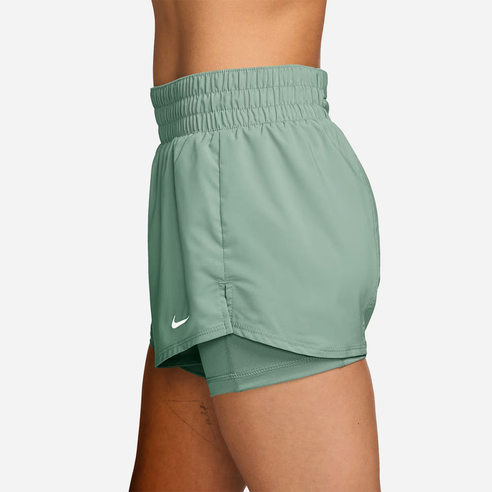 Quần Ngắn Thể Thao Nữ Nike Dri-Fit One Mid-Rise 3 Inch 2-In-1 - Xanh Lá - Supersports Vietnam