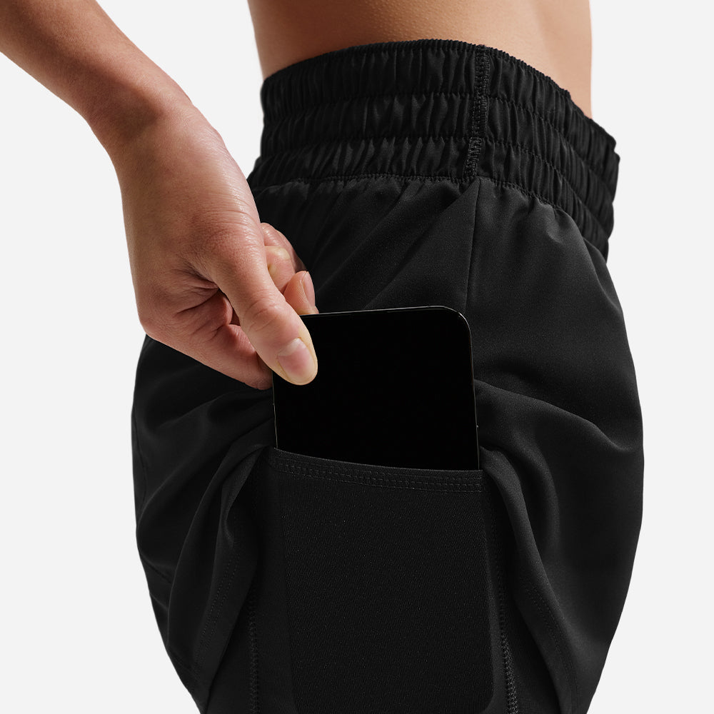 Quần Ngắn Thể Thao Nữ Nike Dri-Fit One Mid-Rise3 Inch 2-In-1 - Đen - Supersports Vietnam