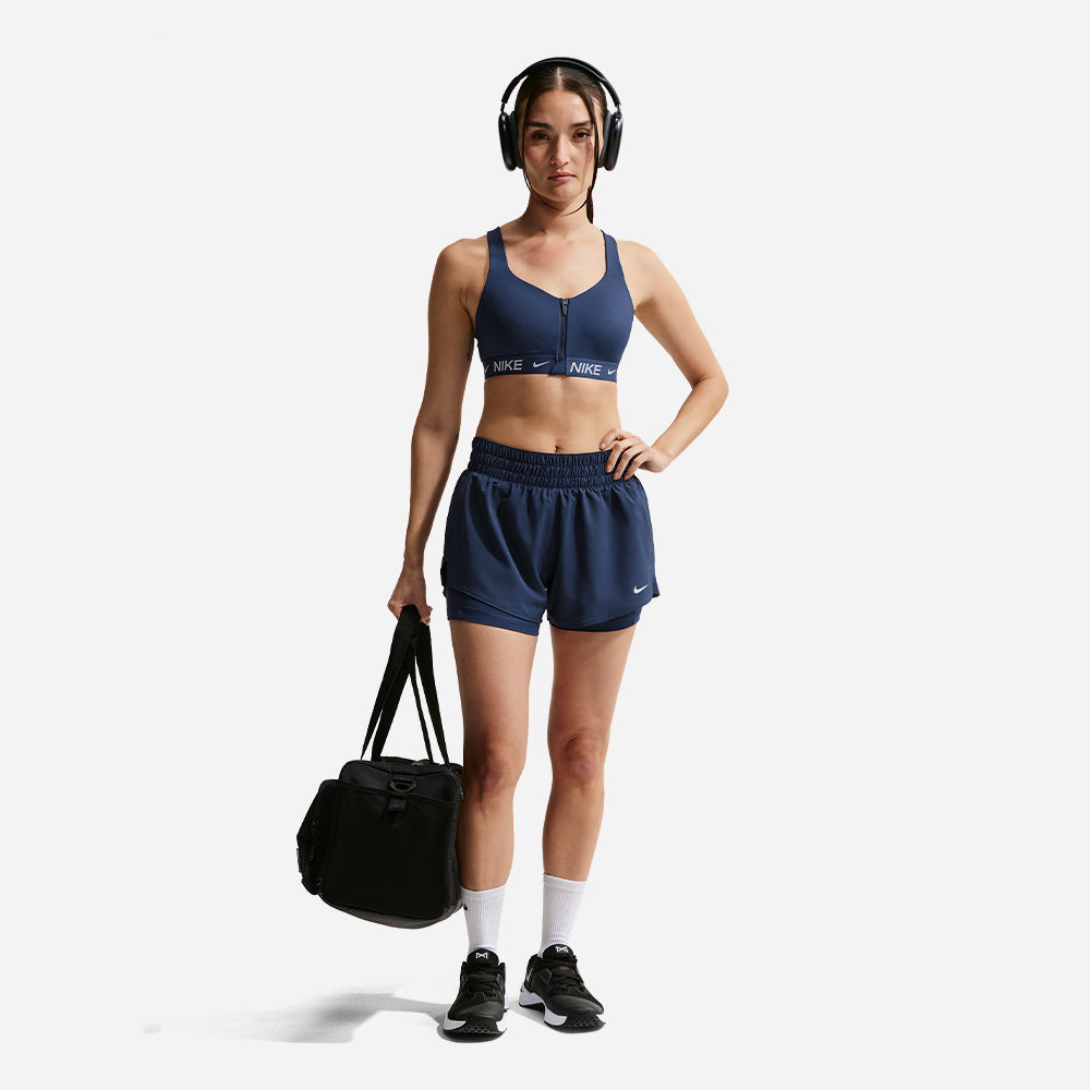 Quần Ngắn Thể Thao Nữ Nike Dri-Fit One Mid-Rise 3 Inch 2-In-1 - Xanh Navy - Supersports Vietnam