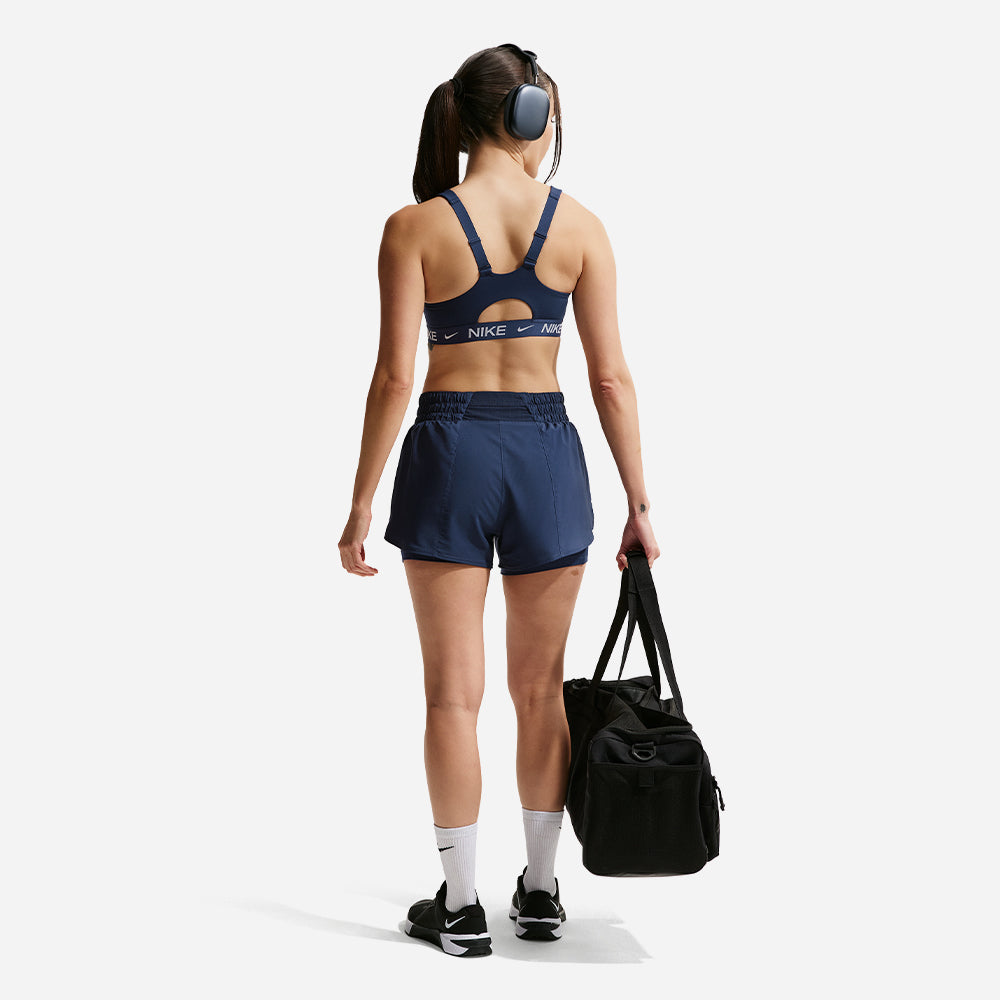 Quần Ngắn Thể Thao Nữ Nike Dri-Fit One Mid-Rise 3 Inch 2-In-1 - Xanh Navy - Supersports Vietnam