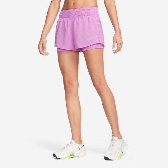 Women's Nike Dri-Fit One Mid-Rise 2-In-1 Shorts - Purple