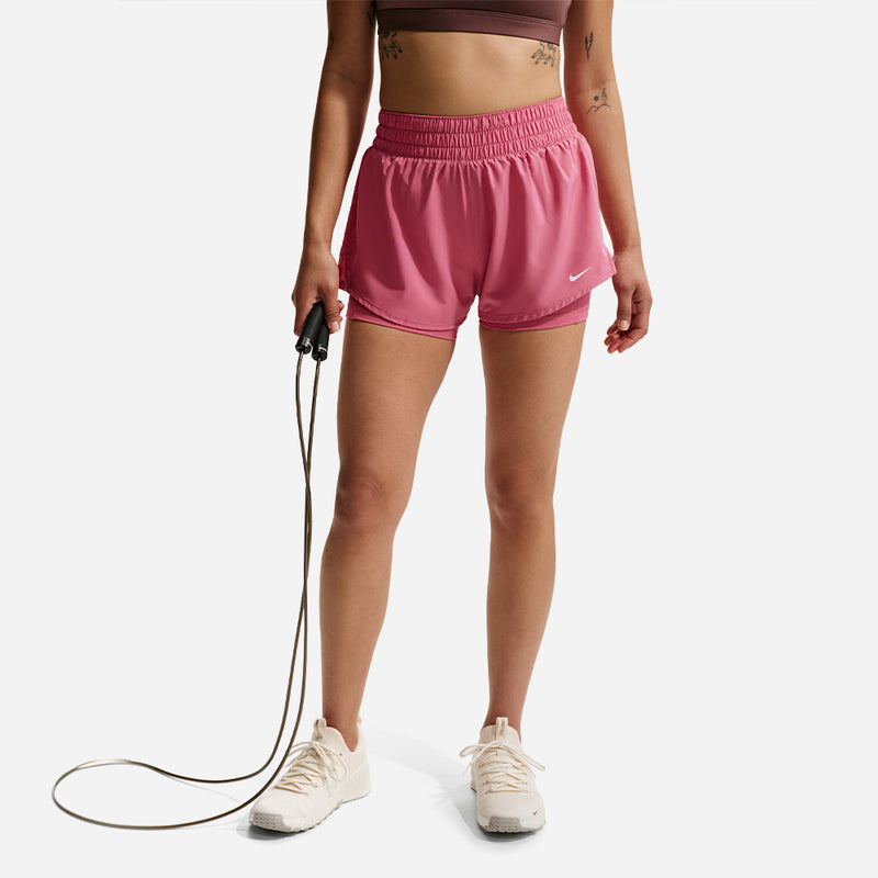 Quần Ngắn Thể Thao Nữ Nike Dri-Fit One Mid-Rise 3 Inch 2-In-1 - Hồng