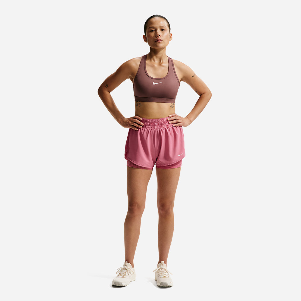 Quần Ngắn Thể Thao Nữ Nike Dri-Fit One Mid-Rise 3 Inch 2-In-1 - Hồng - Supersports Vietnam