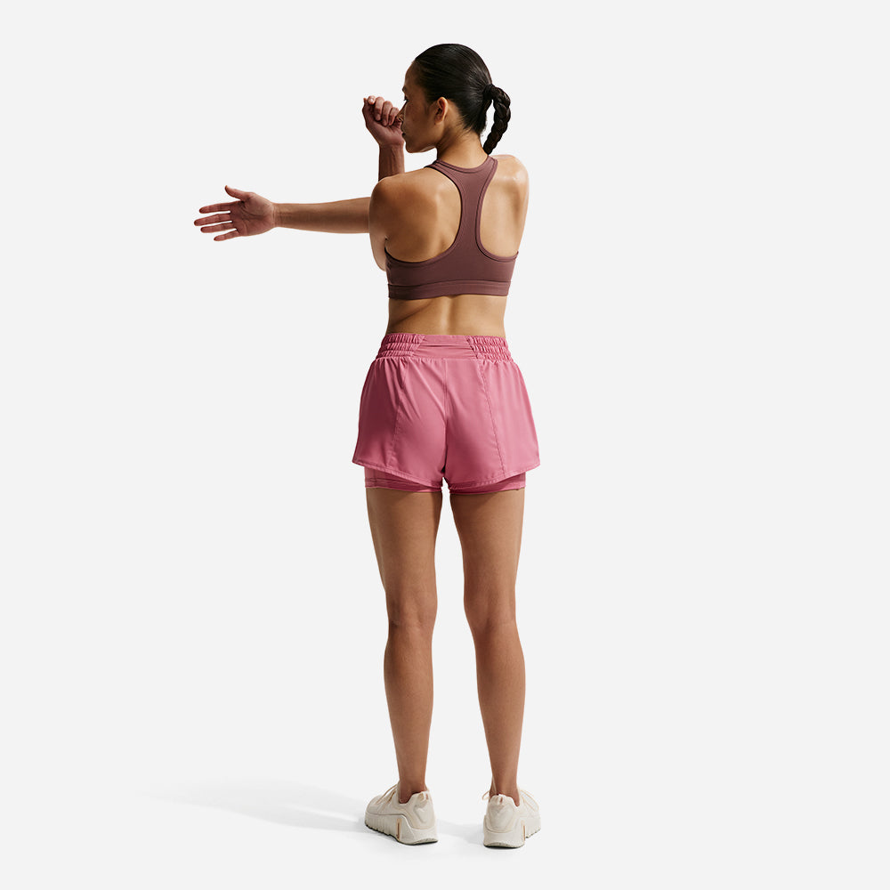 Quần Ngắn Thể Thao Nữ Nike Dri-Fit One Mid-Rise 3 Inch 2-In-1 - Hồng - Supersports Vietnam