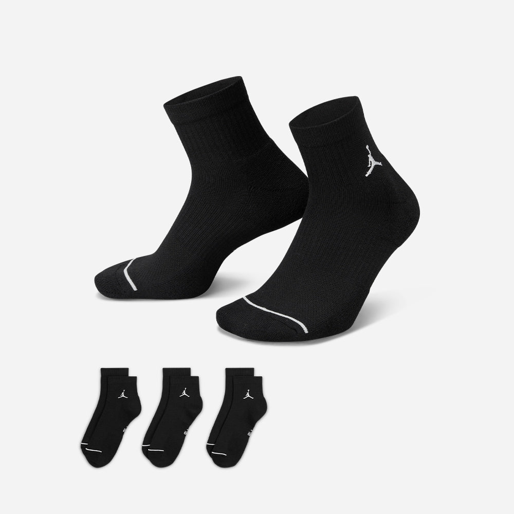 Vớ Thể Thao Nike Jordan Every Cushion Poly Ankle (3 Đôi) - Đen - Supersports Vietnam
