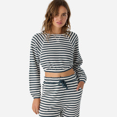 Women's O'Neill Tour Stripe Crew Long Sleeve Tee - Navy