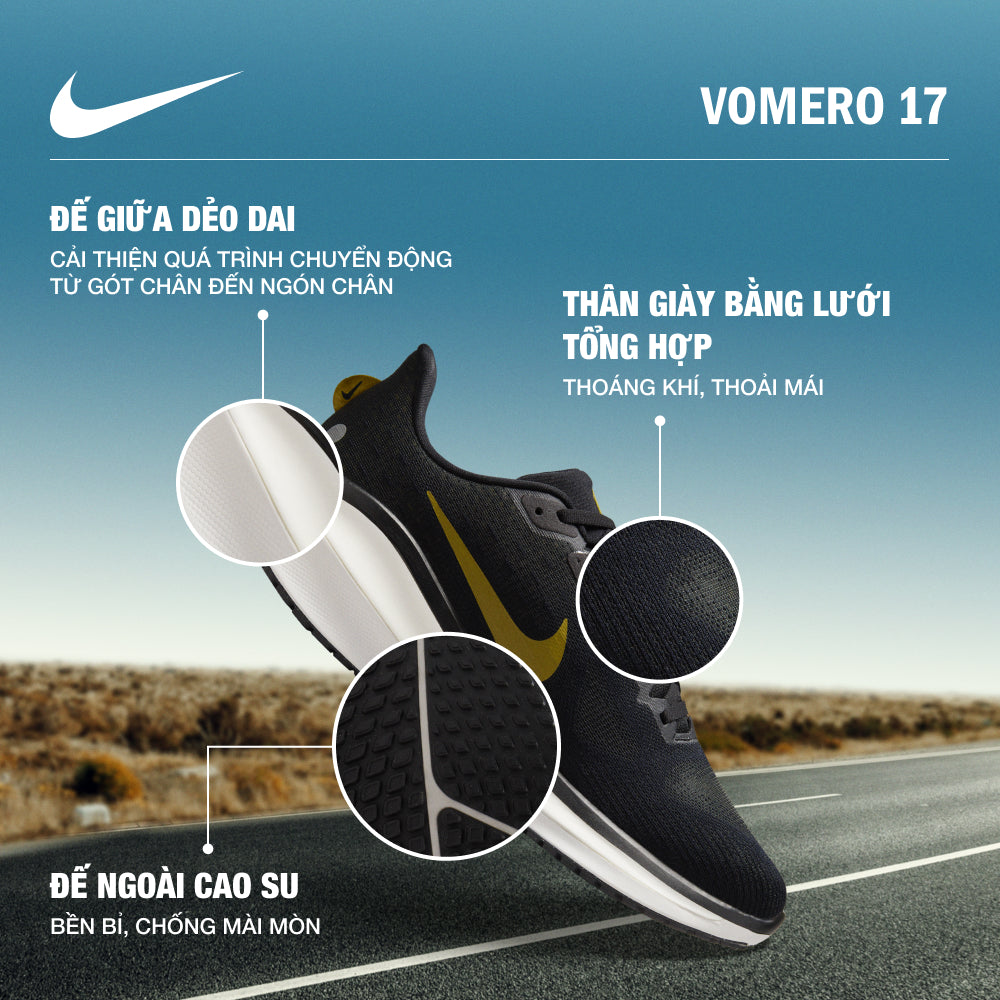 Giày Chạy Bộ Nam Nike Vomero 17 - Đen - Supersports Vietnam