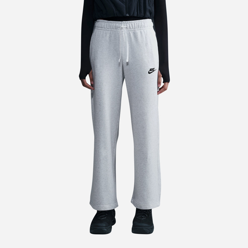 Quần Dài Thể Thao Nữ Nike Sportswear Club Fleece Mid-Rise Wide-Leg - Xám - Supersports Vietnam