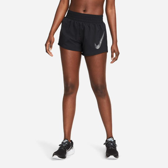 Quần Ngắn Nữ Nike Dri-Fit One Swoosh Mid-Rise Brief-Lined Running - Đen