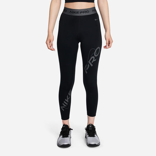 Women's Nike Mid-Rise 7/8 Graphic Tights - Black