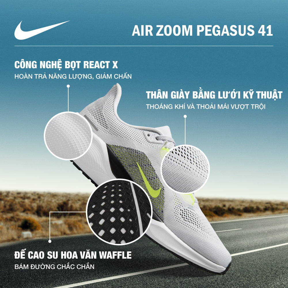 Giày Chạy Bộ Nam Nike Air Zoom Pegasus 41 - Xám - Supersports Vietnam