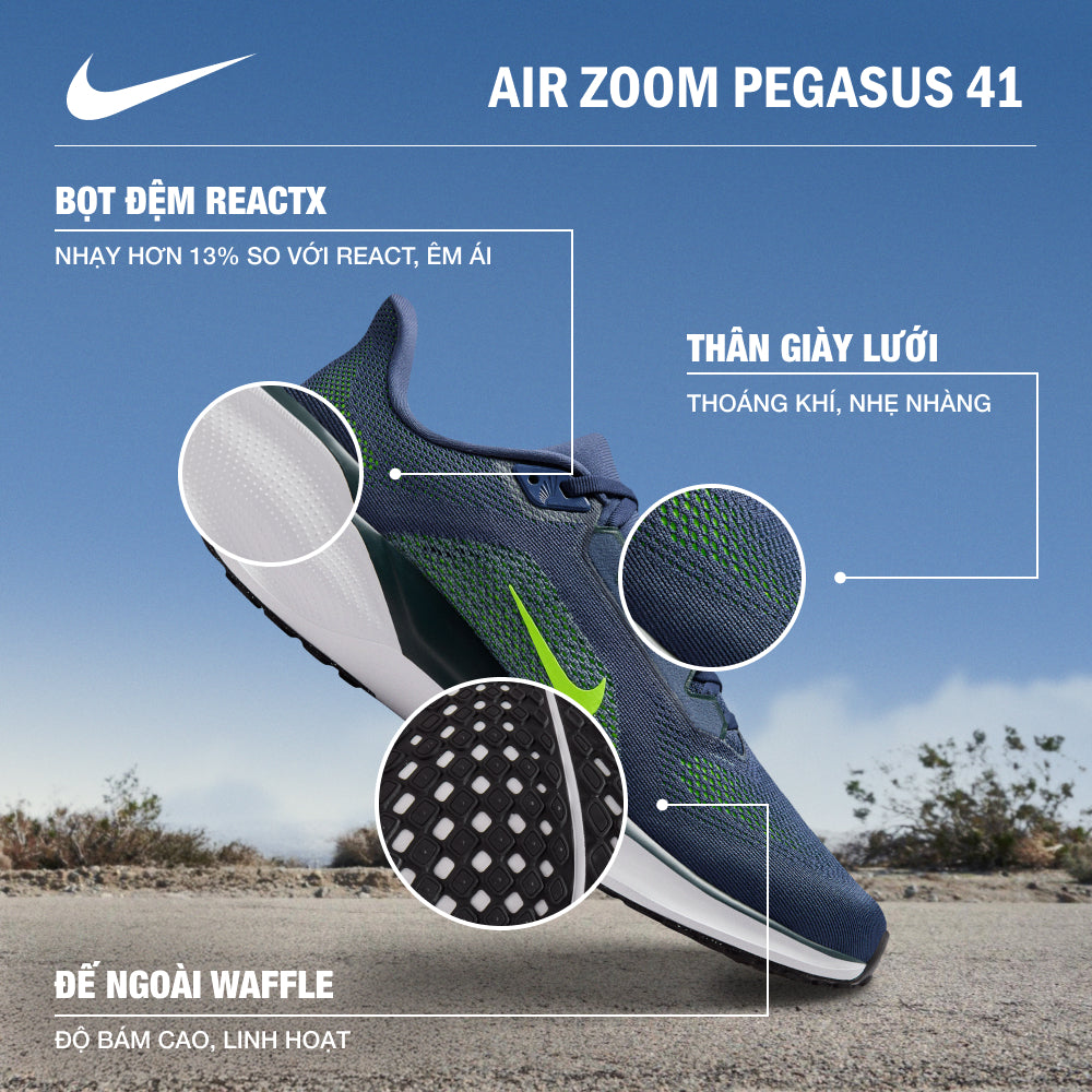 Giày Chạy Bộ Nam Nike Air Zoom Pegasus 41 - Xanh Navy - Supersports Vietnam